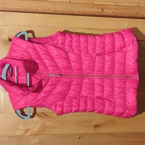 Athleta Down Puffer Vest Pink Sz Medium